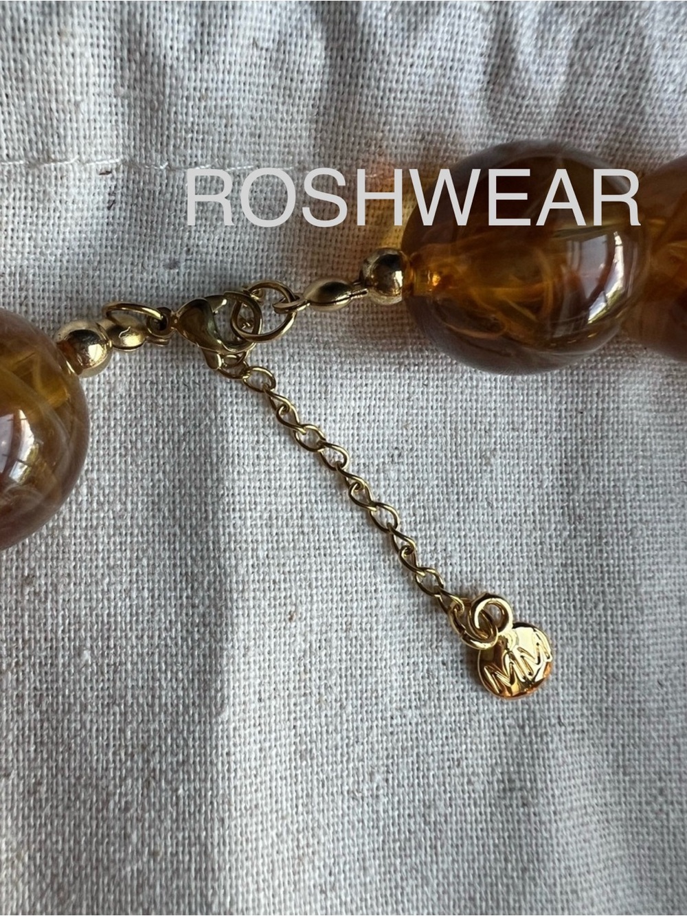 Mayamar Amber Resin Bead Heart Necklace NWOT - Picture 5 of 8